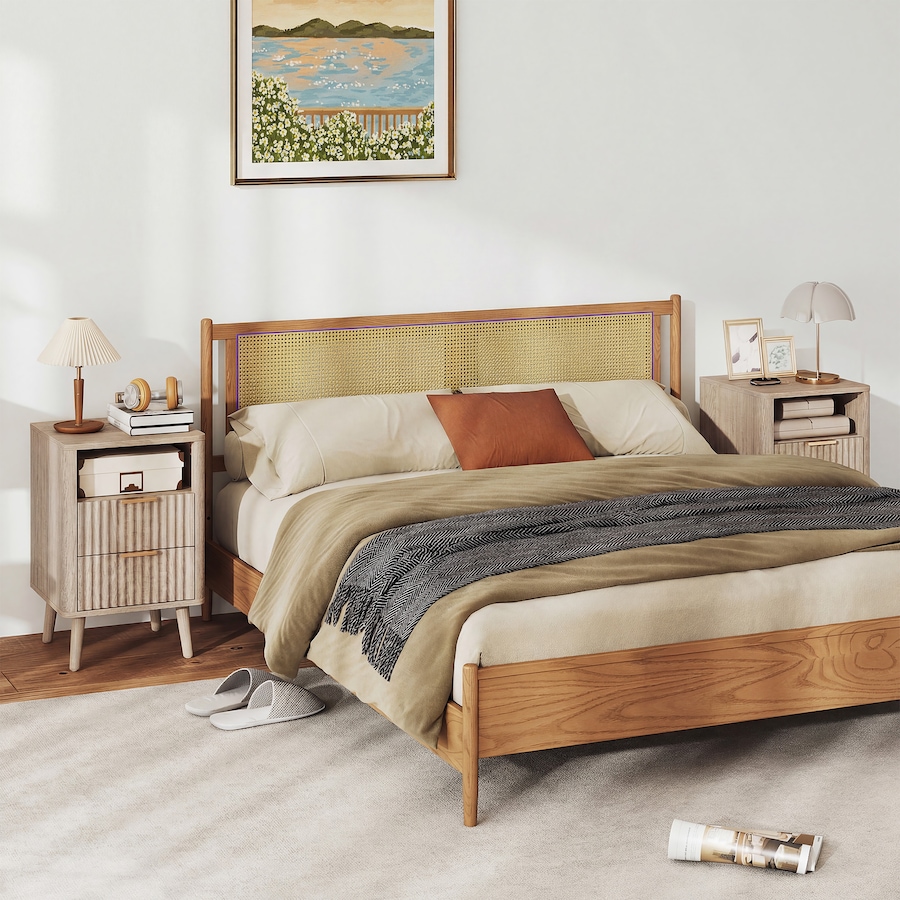 Image 917372_ALTMORE8.jpg, Product 917-372 / Price $184.99, HOMCOM Nightstands Set of 2, Bedside Tables with Charging Station from HOMCOM on TSC.ca's Home & Garden department