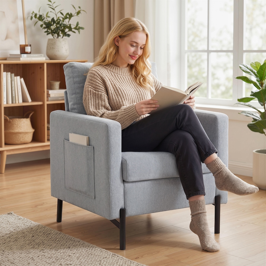 Image 917374_ALTMORE1.jpg, Product 917-374 / Price $159.99 - $189.99, HOMCOM Accent Chair Modern Upholstered Armchair w/ Side Pockets from HOMCOM on TSC.ca's Home & Garden department