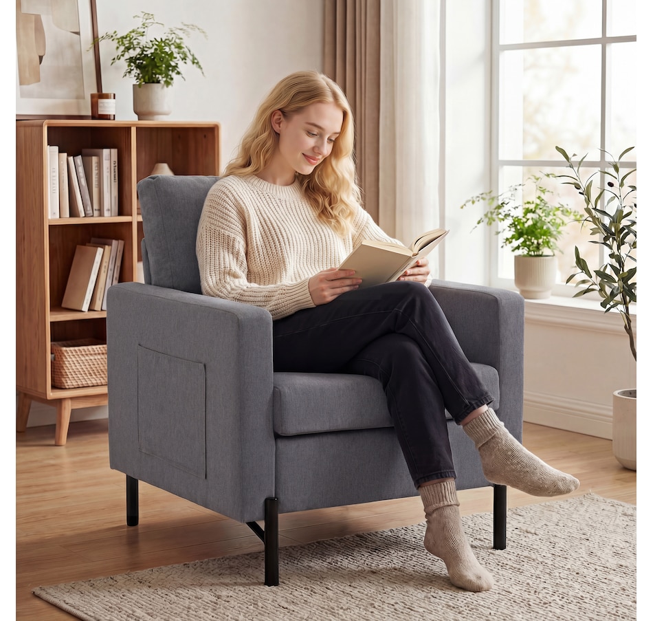 Image 917374_ALTMORE10.jpg, Product 917-374 / Price $169.99 - $189.99, HOMCOM Accent Chair Modern Upholstered Armchair w/ Side Pockets from HOMCOM on TSC.ca's Home & Garden department