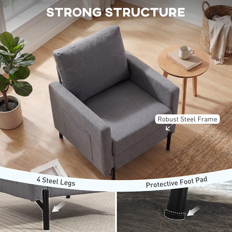 Image 917374_ALTMORE13.jpg, Product 917-374 / Price $159.99 - $189.99, HOMCOM Accent Chair Modern Upholstered Armchair w/ Side Pockets from HOMCOM on TSC.ca's Home & Garden department