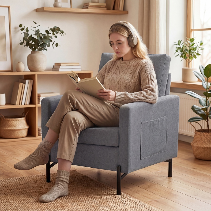 Image 917374_ALTMORE15.jpg, Product 917-374 / Price $159.99 - $189.99, HOMCOM Accent Chair Modern Upholstered Armchair w/ Side Pockets from HOMCOM on TSC.ca's Home & Garden department