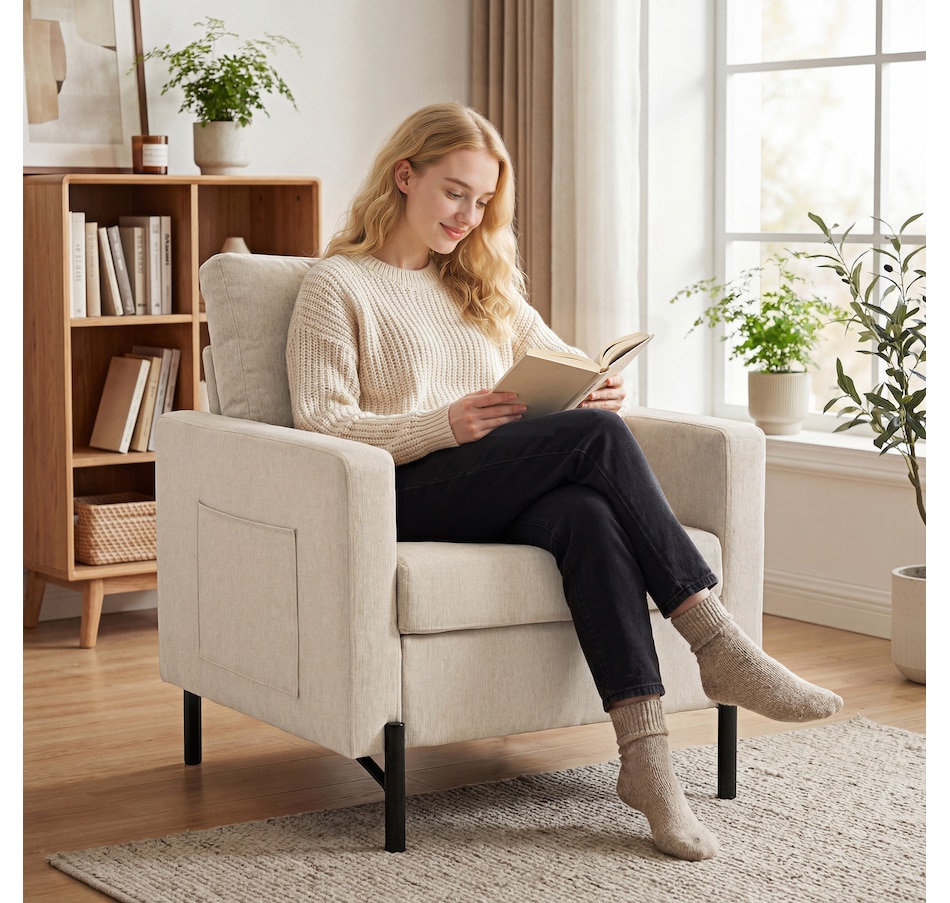 Image 917374_ALTMORE18.jpg, Product 917-374 / Price $169.99 - $189.99, HOMCOM Accent Chair Modern Upholstered Armchair w/ Side Pockets from HOMCOM on TSC.ca's Home & Garden department