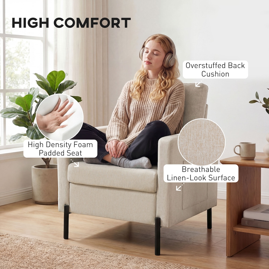 Image 917374_ALTMORE20.jpg, Product 917-374 / Price $159.99 - $189.99, HOMCOM Accent Chair Modern Upholstered Armchair w/ Side Pockets from HOMCOM on TSC.ca's Home & Garden department