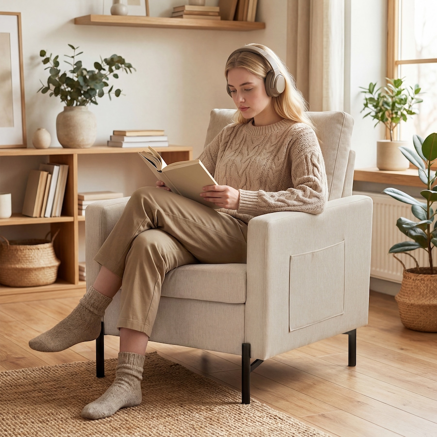 Image 917374_ALTMORE23.jpg, Product 917-374 / Price $159.99 - $189.99, HOMCOM Accent Chair Modern Upholstered Armchair w/ Side Pockets from HOMCOM on TSC.ca's Home & Garden department