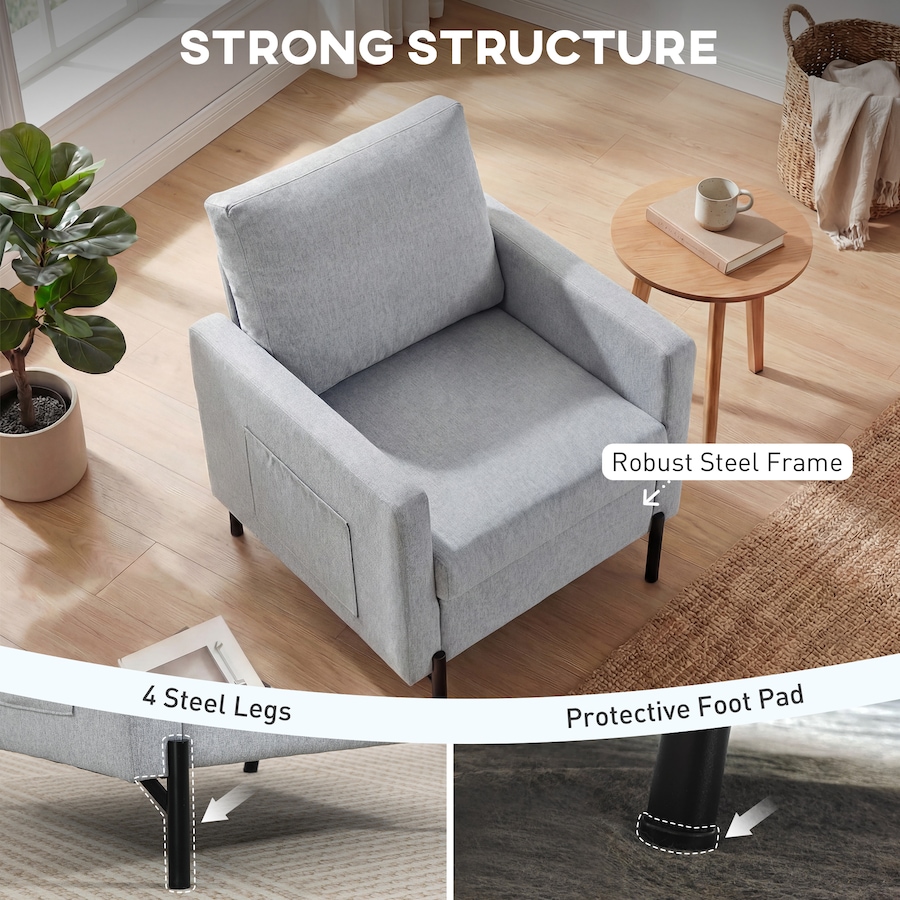 Image 917374_ALTMORE4.jpg, Product 917-374 / Price $159.99 - $189.99, HOMCOM Accent Chair Modern Upholstered Armchair w/ Side Pockets from HOMCOM on TSC.ca's Home & Garden department