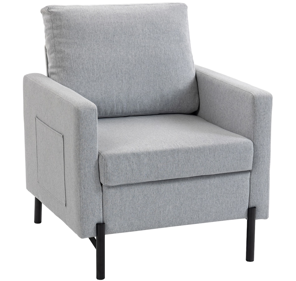 Image 917374_ST01.jpg, Product 917-374 / Price $169.99 - $189.99, HOMCOM Accent Chair Modern Upholstered Armchair w/ Side Pockets from HOMCOM on TSC.ca's Home & Garden department