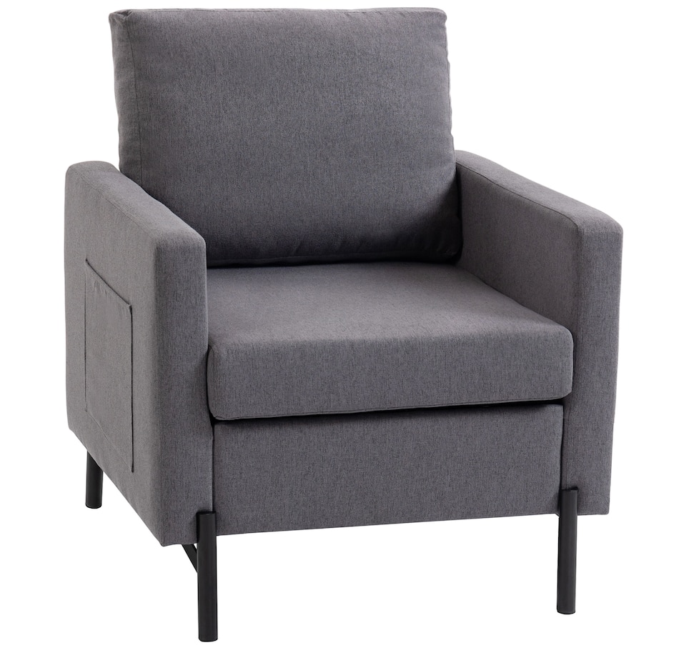 Image 917374_ST02.jpg, Product 917-374 / Price $169.99 - $189.99, HOMCOM Accent Chair Modern Upholstered Armchair w/ Side Pockets from HOMCOM on TSC.ca's Home & Garden department