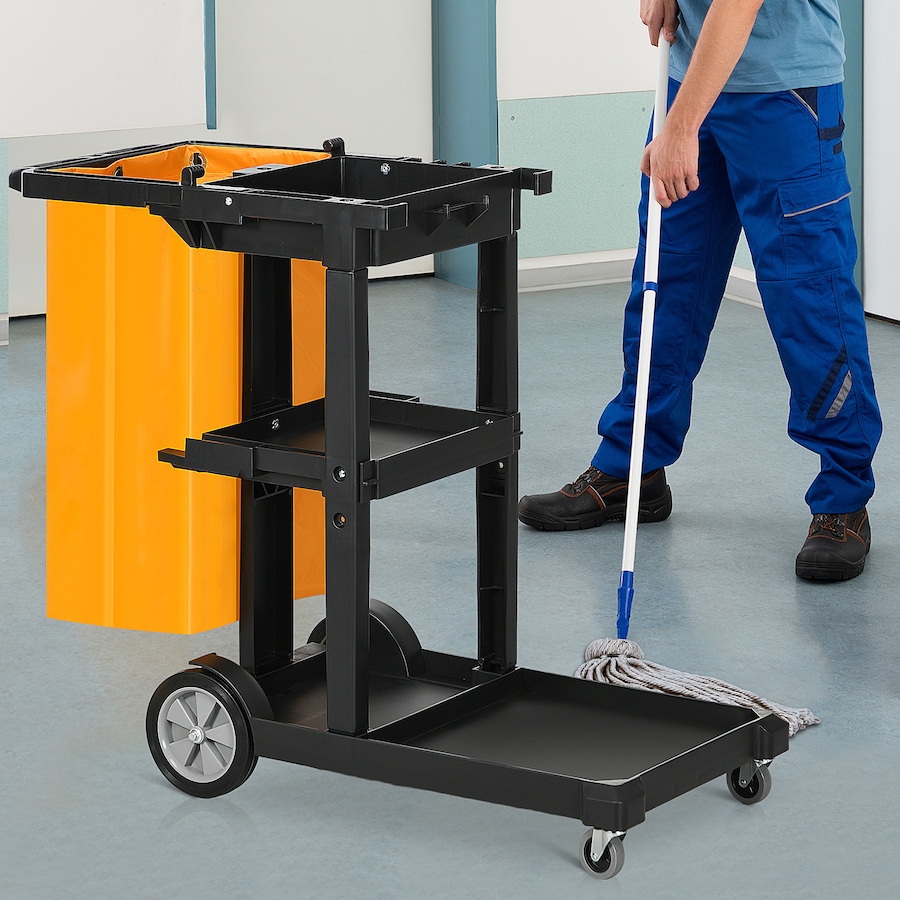 Image 917375_ALTMORE1.jpg, Product 917-375 / Price $102.99 - $116.99, HOMCOM Janitorial Cart on Wheels, Cleaning Cart with Rubbish Bag from HOMCOM on TSC.ca's Home & Garden department