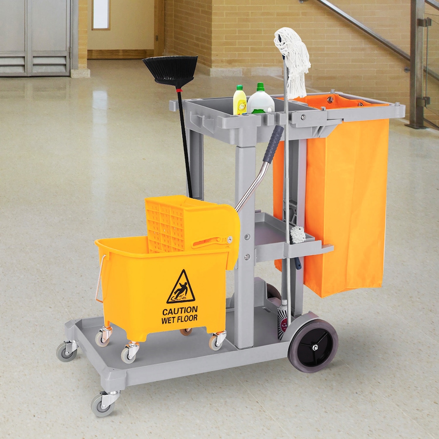 Image 917375_ALTMORE10.jpg, Product 917-375 / Price $102.99 - $116.99, HOMCOM Janitorial Cart on Wheels, Cleaning Cart with Rubbish Bag from HOMCOM on TSC.ca's Home & Garden department