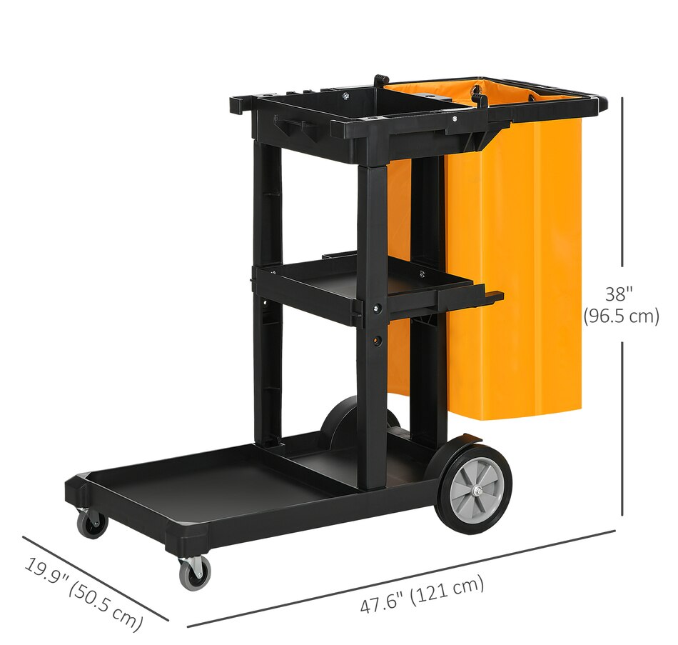 Image 917375_ALTMORE2.jpg, Product 917-375 / Price $114.99 - $134.99, HOMCOM Janitorial Cart on Wheels, Cleaning Cart with Rubbish Bag from HOMCOM on TSC.ca's Home & Garden department