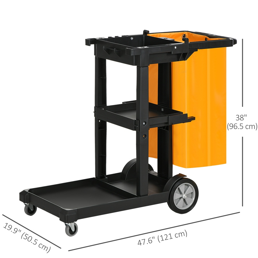 Image 917375_ALTMORE2.jpg, Product 917-375 / Price $102.99 - $116.99, HOMCOM Janitorial Cart on Wheels, Cleaning Cart with Rubbish Bag from HOMCOM on TSC.ca's Home & Garden department