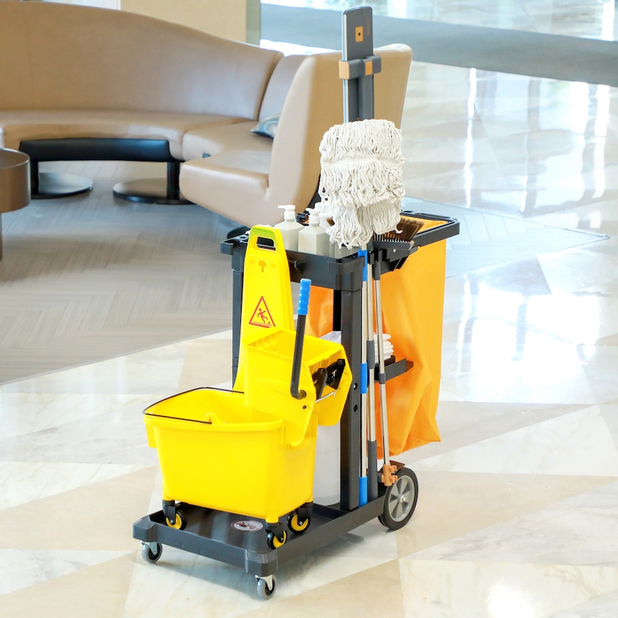 Image 917375_ALTMORE6.jpg, Product 917-375 / Price $102.99 - $116.99, HOMCOM Janitorial Cart on Wheels, Cleaning Cart with Rubbish Bag from HOMCOM on TSC.ca's Home & Garden department