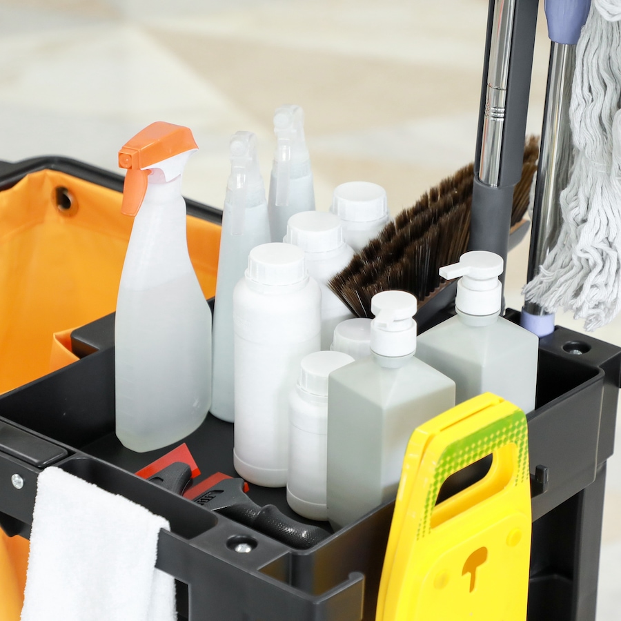 Image 917375_ALTMORE8.jpg, Product 917-375 / Price $102.99 - $116.99, HOMCOM Janitorial Cart on Wheels, Cleaning Cart with Rubbish Bag from HOMCOM on TSC.ca's Home & Garden department