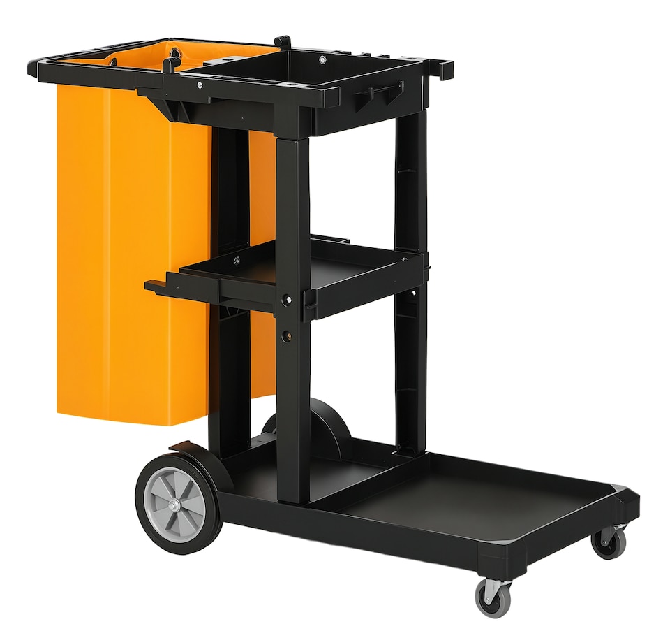 Image 917375_ST01.jpg, Product 917-375 / Price $114.99 - $134.99, HOMCOM Janitorial Cart on Wheels, Cleaning Cart with Rubbish Bag from HOMCOM on TSC.ca's Home & Garden department