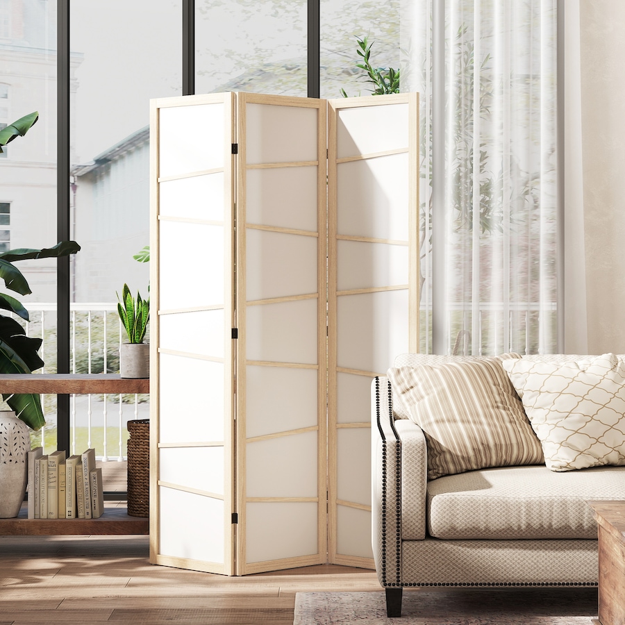 Image 917376_ALTMORE1.jpg, Product 917-376 / Price $96.99 - $122.99, HOMCOM Folding Room Divider, Panel Privacy Screen, Natural Wood from HOMCOM on TSC.ca's Home & Garden department