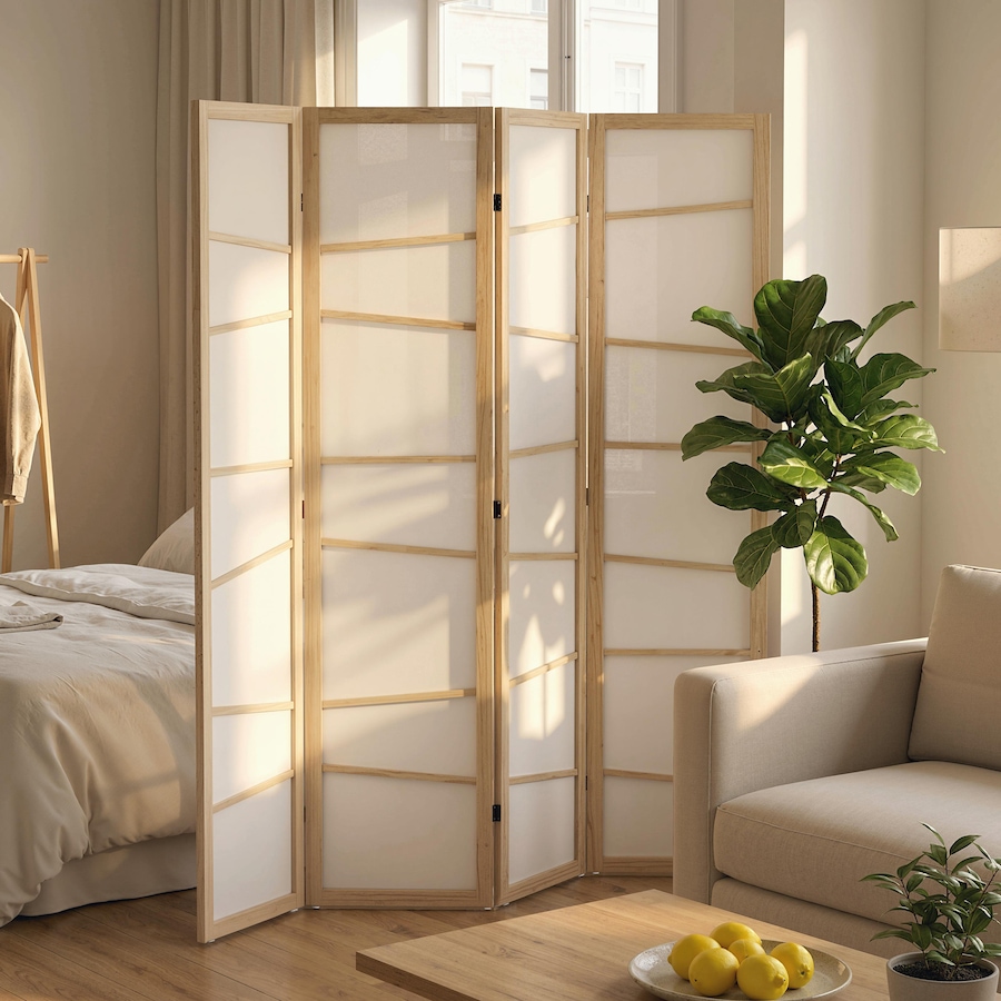 Image 917376_ALTMORE10.jpg, Product 917-376 / Price $96.99 - $122.99, HOMCOM Folding Room Divider, Panel Privacy Screen, Natural Wood from HOMCOM on TSC.ca's Home & Garden department