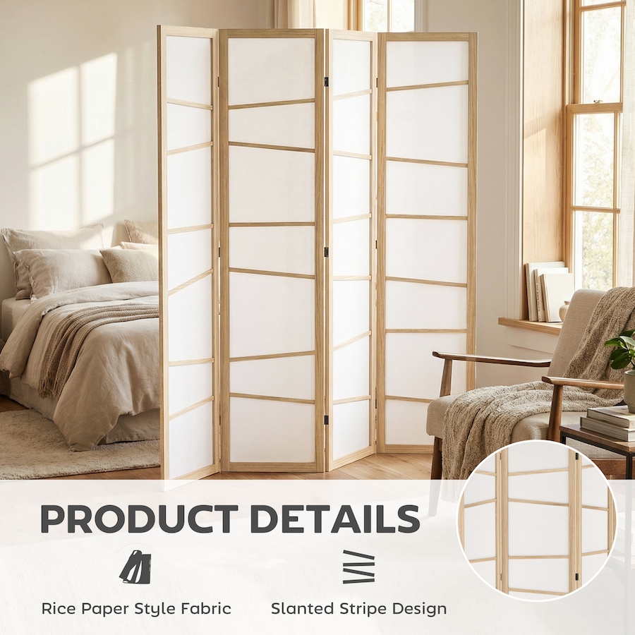 Image 917376_ALTMORE12.jpg, Product 917-376 / Price $96.99 - $122.99, HOMCOM Folding Room Divider, Panel Privacy Screen, Natural Wood from HOMCOM on TSC.ca's Home & Garden department