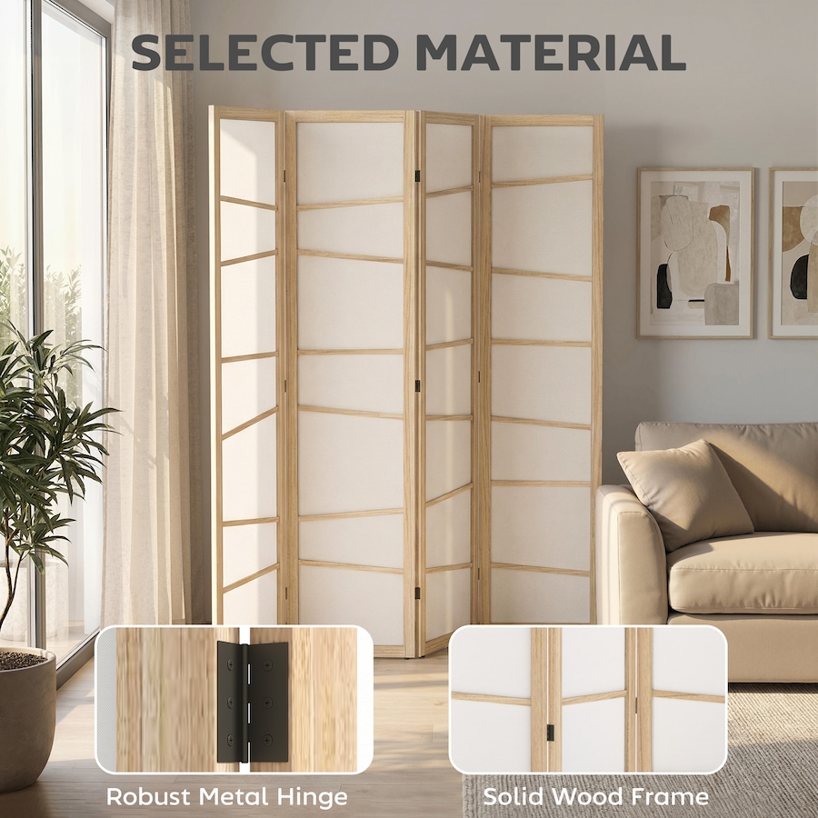 Image 917376_ALTMORE13.jpg, Product 917-376 / Price $96.99 - $122.99, HOMCOM Folding Room Divider, Panel Privacy Screen, Natural Wood from HOMCOM on TSC.ca's Home & Garden department