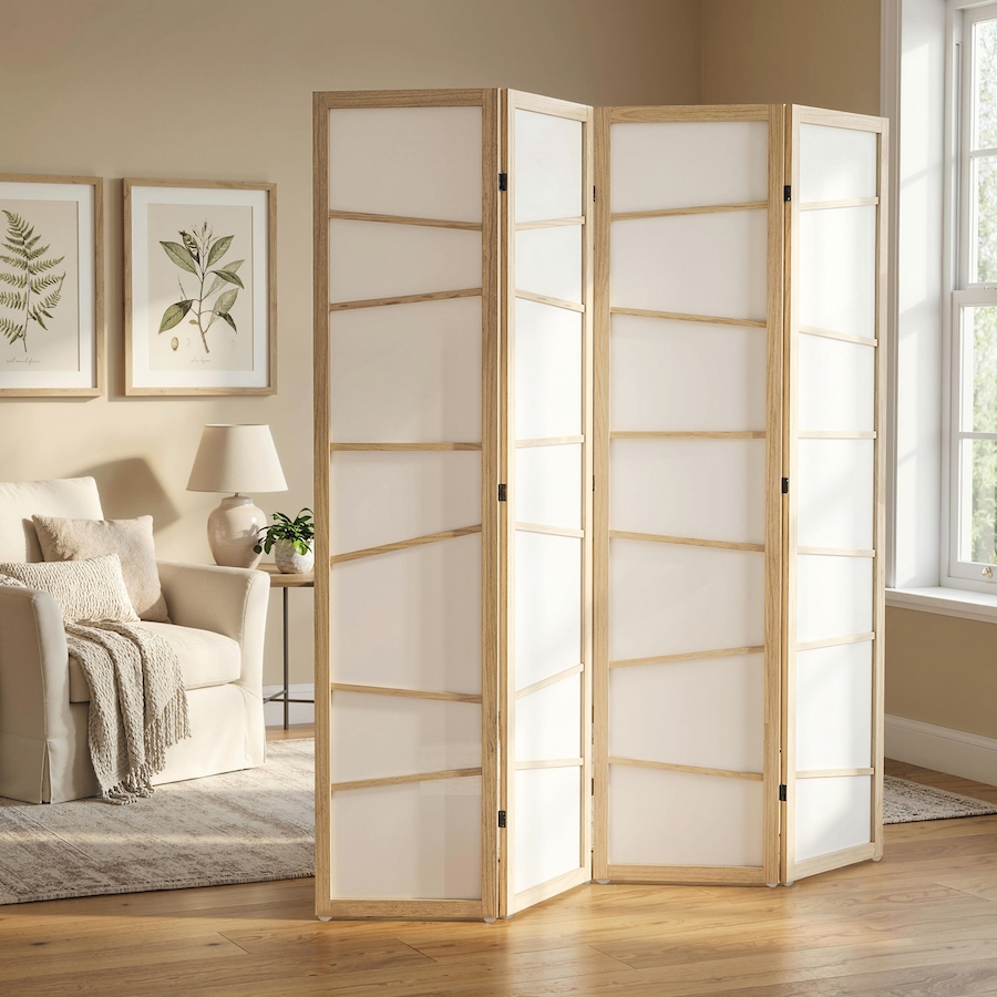 Image 917376_ALTMORE16.jpg, Product 917-376 / Price $96.99 - $122.99, HOMCOM Folding Room Divider, Panel Privacy Screen, Natural Wood from HOMCOM on TSC.ca's Home & Garden department
