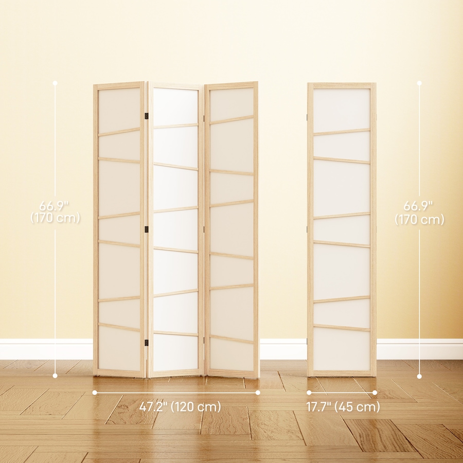 Image 917376_ALTMORE2.jpg, Product 917-376 / Price $96.99 - $122.99, HOMCOM Folding Room Divider, Panel Privacy Screen, Natural Wood from HOMCOM on TSC.ca's Home & Garden department