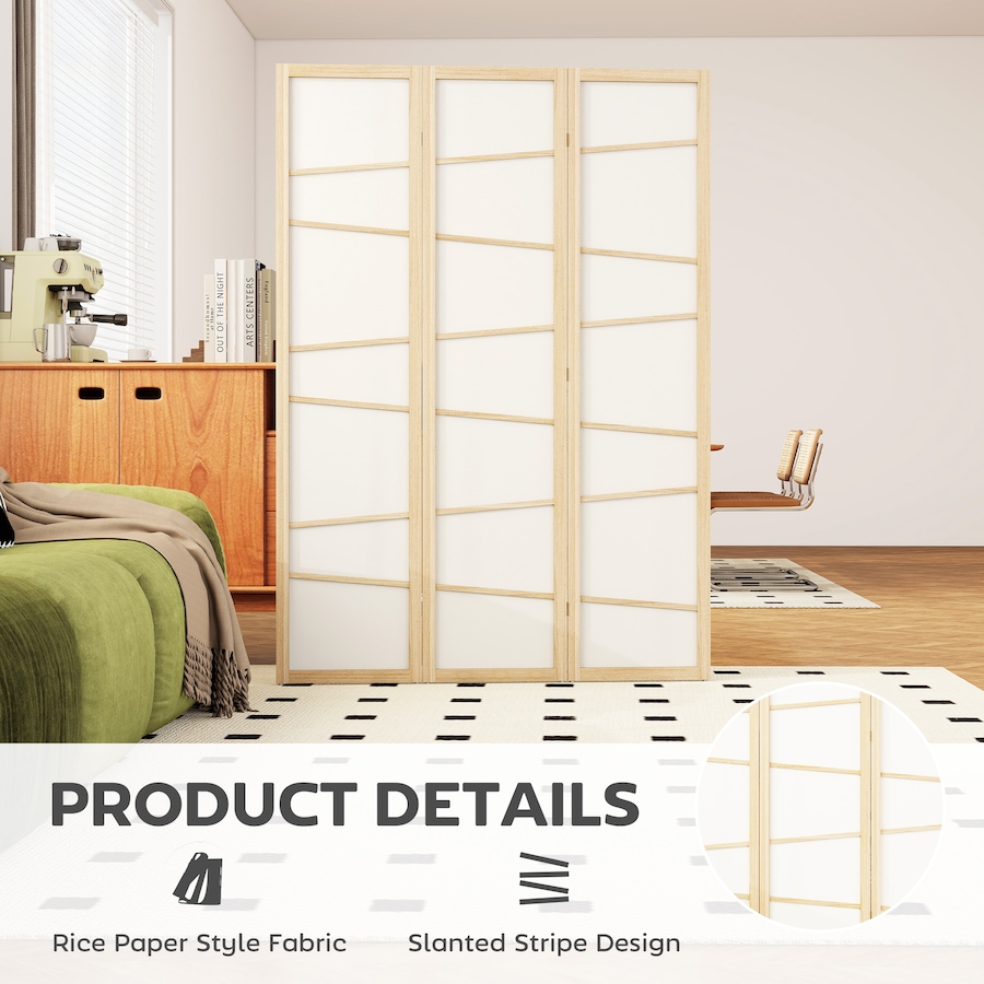 Image 917376_ALTMORE3.jpg, Product 917-376 / Price $96.99 - $122.99, HOMCOM Folding Room Divider, Panel Privacy Screen, Natural Wood from HOMCOM on TSC.ca's Home & Garden department