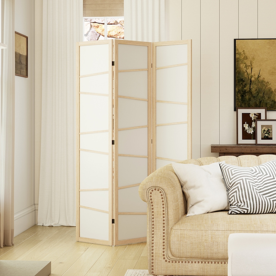Image 917376_ALTMORE6.jpg, Product 917-376 / Price $96.99 - $122.99, HOMCOM Folding Room Divider, Panel Privacy Screen, Natural Wood from HOMCOM on TSC.ca's Home & Garden department