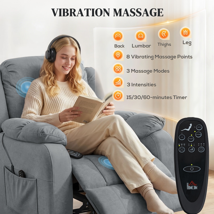 Image 917386_ALTMORE13.jpg, Product 917-386 / Price $379.99 - $399.99, HOMCOM Massage Recliner Chair with Quiet Motor Pet-Friendly Fabric from HOMCOM on TSC.ca's Home & Garden department