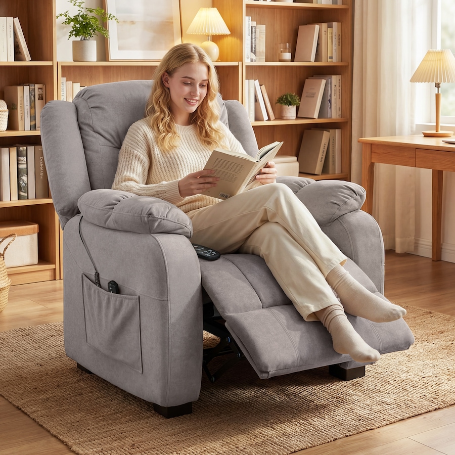 Image 917386_ALTMORE18.jpg, Product 917-386 / Price $379.99 - $399.99, HOMCOM Massage Recliner Chair with Quiet Motor Pet-Friendly Fabric from HOMCOM on TSC.ca's Home & Garden department
