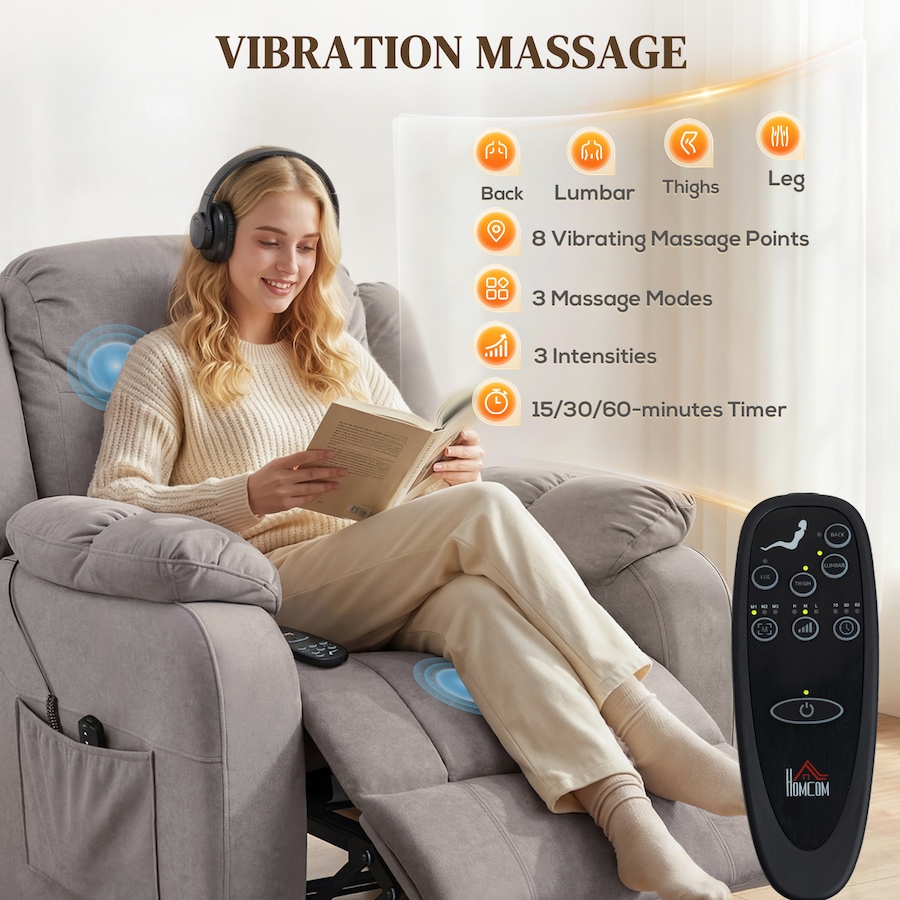 Image 917386_ALTMORE21.jpg, Product 917-386 / Price $379.99 - $399.99, HOMCOM Massage Recliner Chair with Quiet Motor Pet-Friendly Fabric from HOMCOM on TSC.ca's Home & Garden department