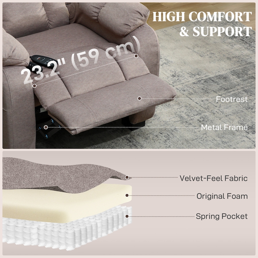 Image 917386_ALTMORE24.jpg, Product 917-386 / Price $379.99 - $399.99, HOMCOM Massage Recliner Chair with Quiet Motor Pet-Friendly Fabric from HOMCOM on TSC.ca's Home & Garden department