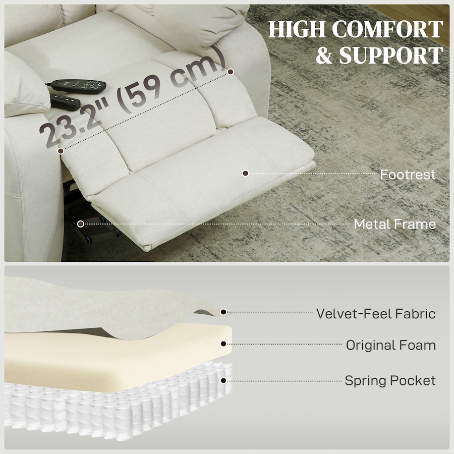 Image 917386_ALTMORE7.jpg, Product 917-386 / Price $379.99 - $399.99, HOMCOM Massage Recliner Chair with Quiet Motor Pet-Friendly Fabric from HOMCOM on TSC.ca's Home & Garden department