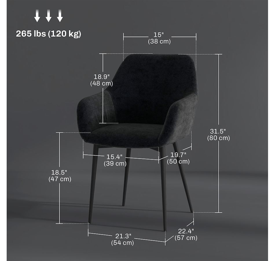 Image 917398_ALTMORE11.jpg, Product 917-398 / Price $194.99 - $199.99, HOMCOM Dining Chairs Set of 2, Upholstered Kitchen Chairs with Backrest from HOMCOM on TSC.ca's Home & Garden department