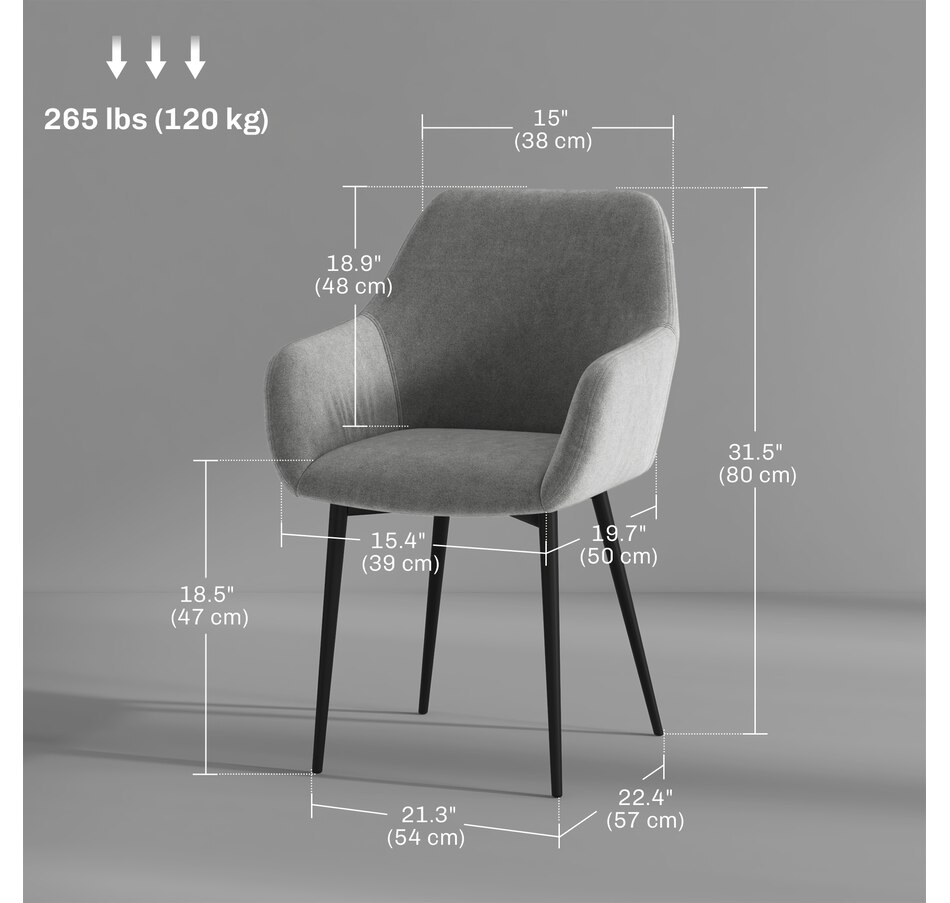 Image 917398_ALTMORE19.jpg, Product 917-398 / Price $194.99 - $199.99, HOMCOM Dining Chairs Set of 2, Upholstered Kitchen Chairs with Backrest from HOMCOM on TSC.ca's Home & Garden department