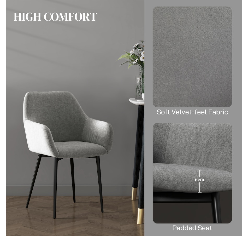 Image 917398_ALTMORE21.jpg, Product 917-398 / Price $194.99 - $199.99, HOMCOM Dining Chairs Set of 2, Upholstered Kitchen Chairs with Backrest from HOMCOM on TSC.ca's Home & Garden department