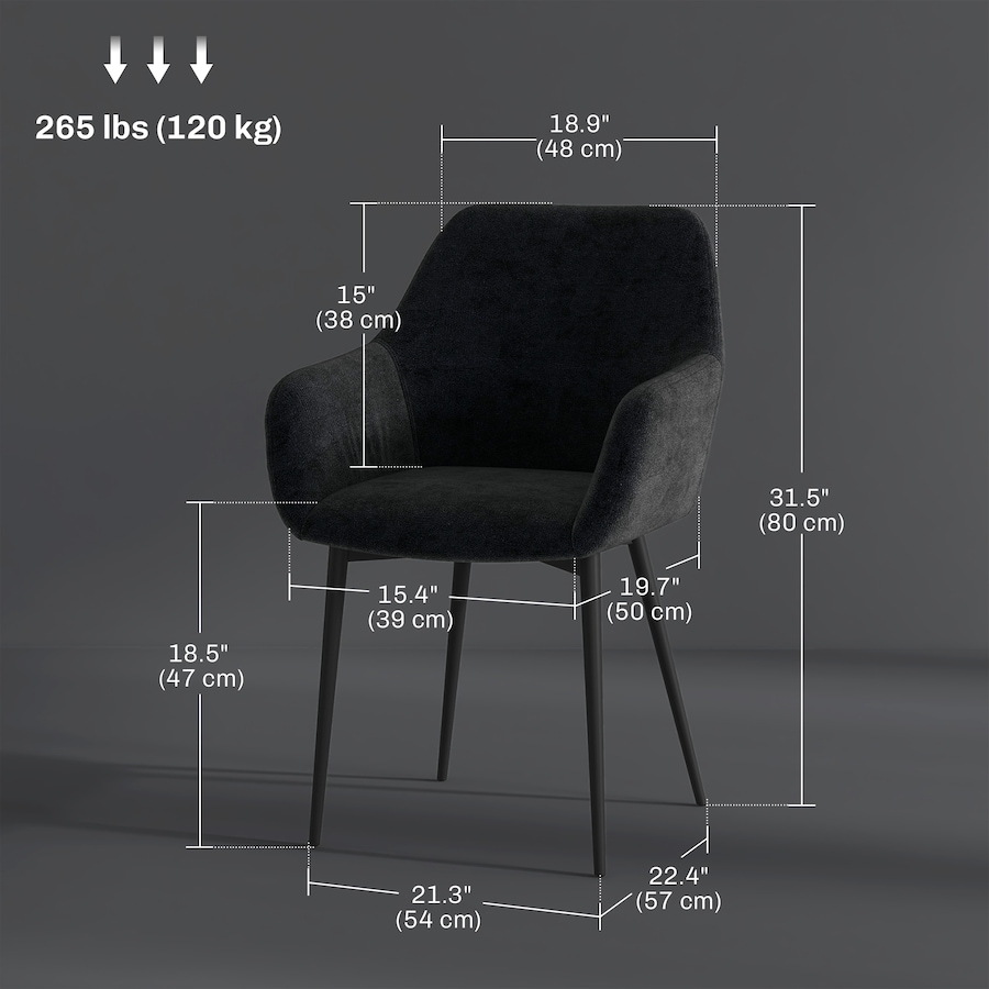 Image 917398_ALTMORE27.jpg, Product 917-398 / Price $204.99 - $209.99, HOMCOM Dining Chairs Set of 2, Upholstered Kitchen Chairs with Backrest from HOMCOM on TSC.ca's Home & Garden department