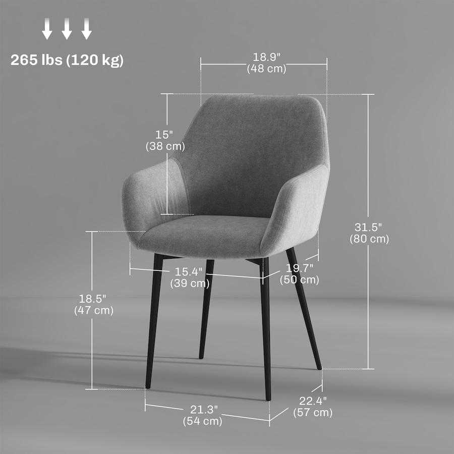 Image 917398_ALTMORE28.jpg, Product 917-398 / Price $204.99 - $209.99, HOMCOM Dining Chairs Set of 2, Upholstered Kitchen Chairs with Backrest from HOMCOM on TSC.ca's Home & Garden department