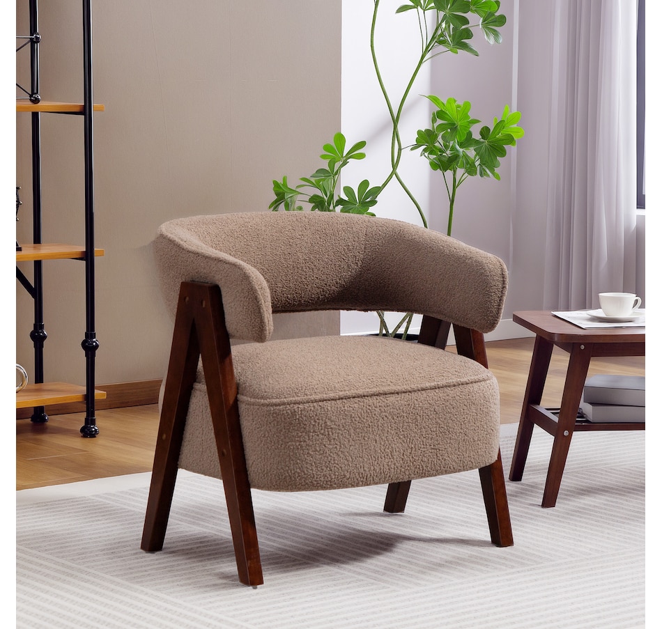 Image 917404_ALTMORE1.jpg, Product 917-404 / Price $209.99, HOMCOM Tub Chair, Sherpa Fleece Accent Chair with Wood Legs from HOMCOM on TSC.ca's Home & Garden department