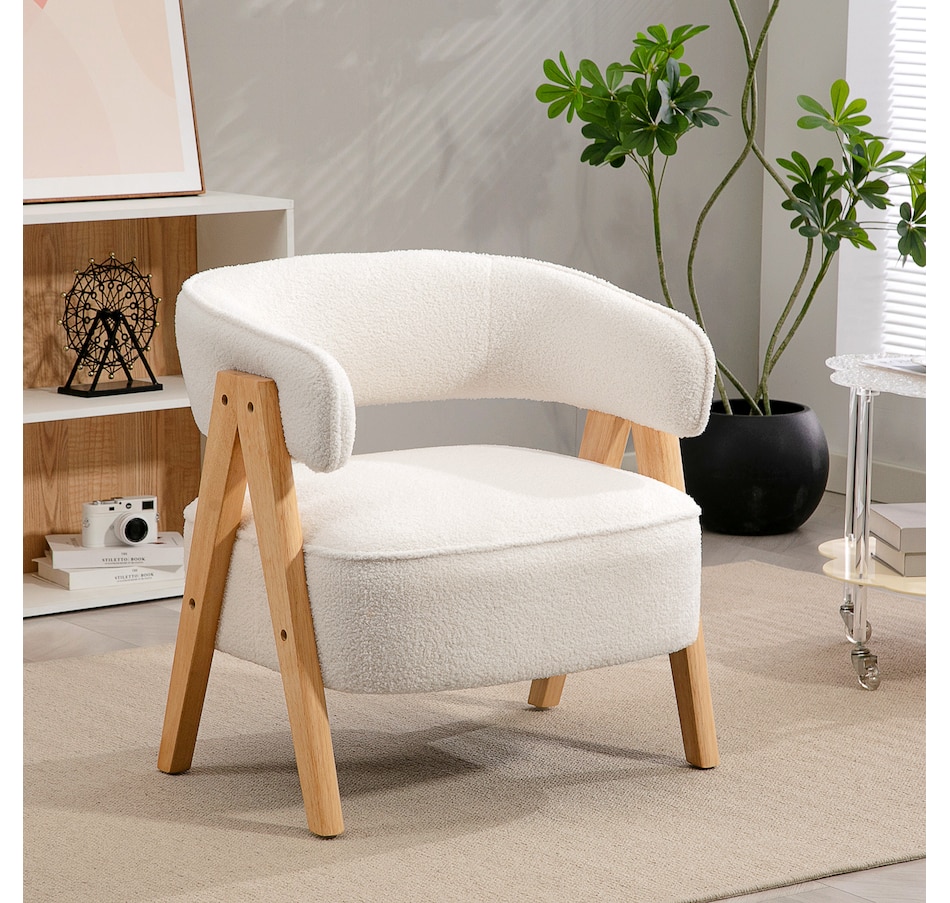 Image 917404_ALTMORE10.jpg, Product 917-404 / Price $209.99, HOMCOM Tub Chair, Sherpa Fleece Accent Chair with Wood Legs from HOMCOM on TSC.ca's Home & Garden department