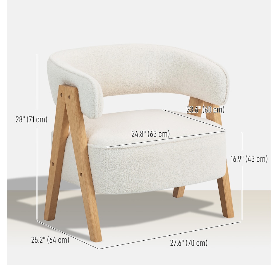 Image 917404_ALTMORE11.jpg, Product 917-404 / Price $209.99, HOMCOM Tub Chair, Sherpa Fleece Accent Chair with Wood Legs from HOMCOM on TSC.ca's Home & Garden department