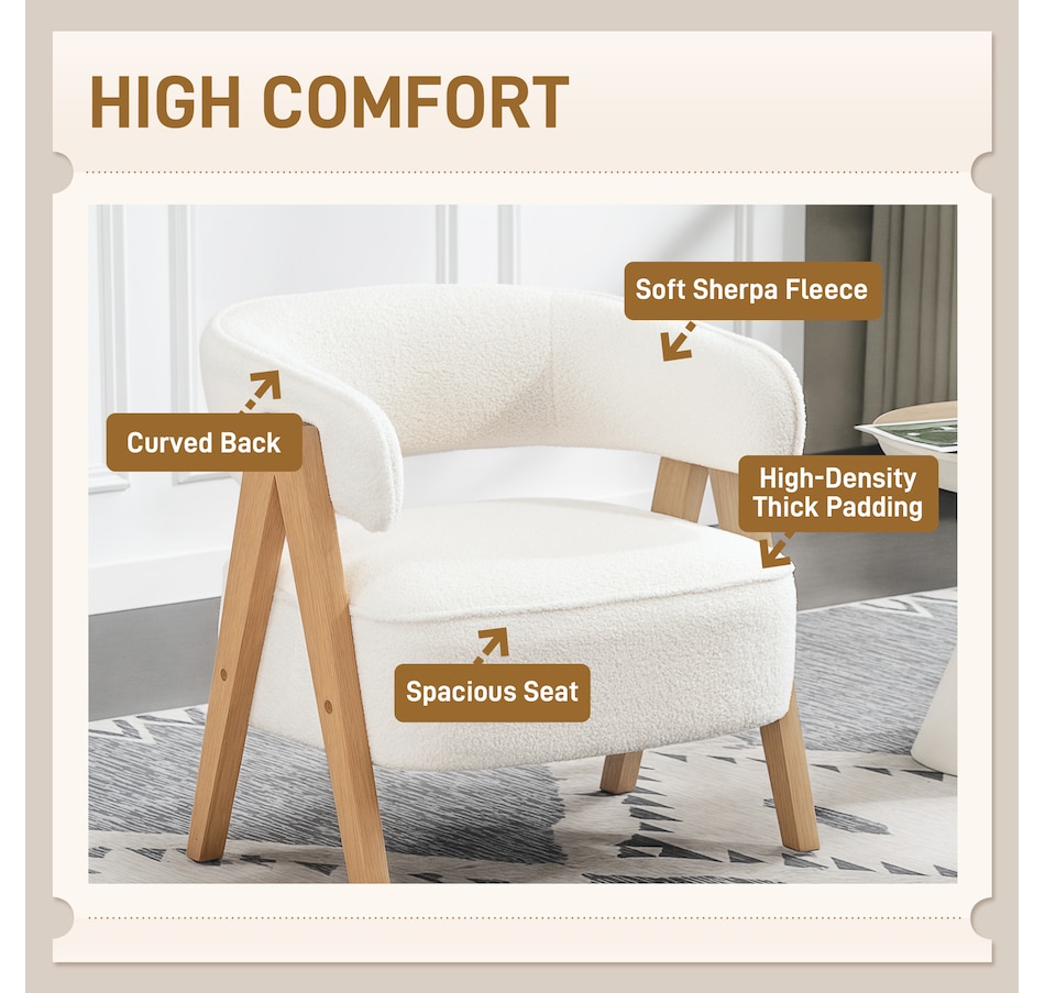 Image 917404_ALTMORE12.jpg, Product 917-404 / Price $209.99, HOMCOM Tub Chair, Sherpa Fleece Accent Chair with Wood Legs from HOMCOM on TSC.ca's Home & Garden department