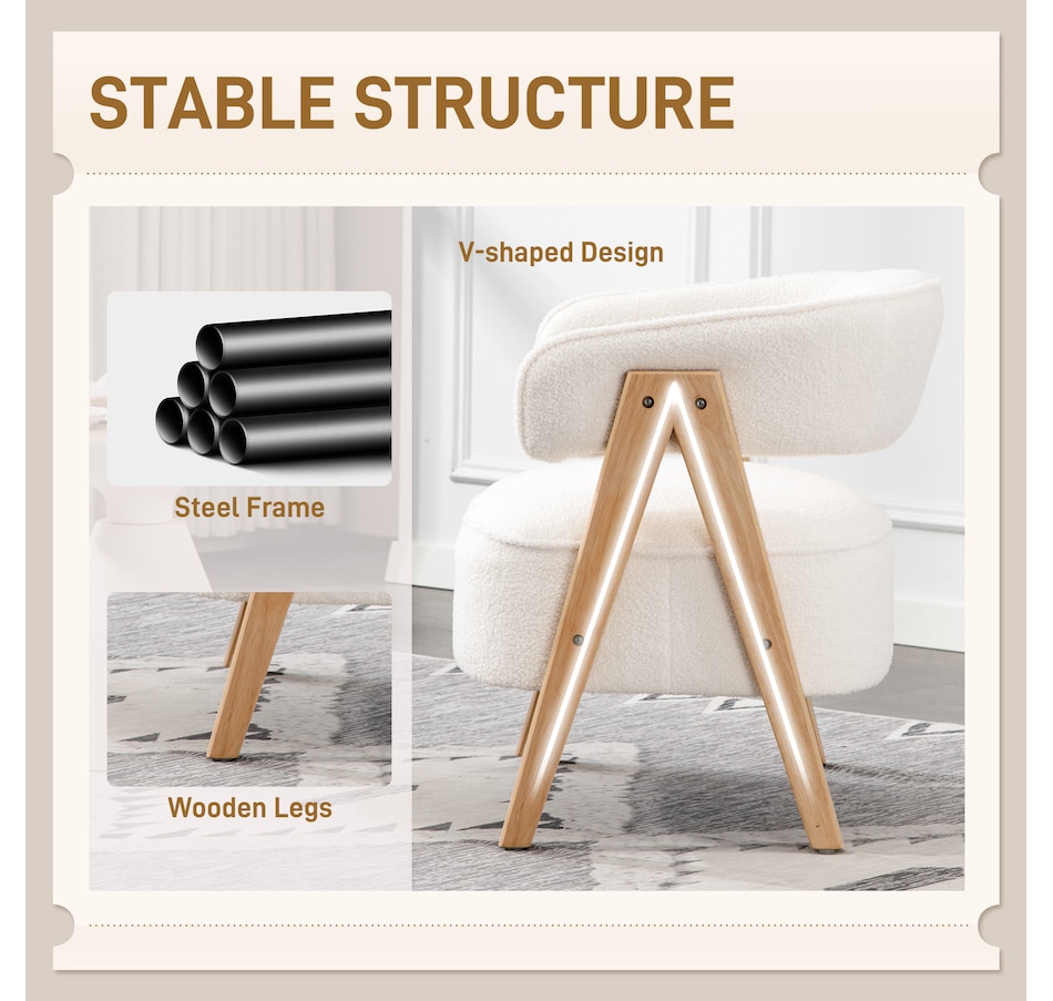 Image 917404_ALTMORE13.jpg, Product 917-404 / Price $209.99, HOMCOM Tub Chair, Sherpa Fleece Accent Chair with Wood Legs from HOMCOM on TSC.ca's Home & Garden department