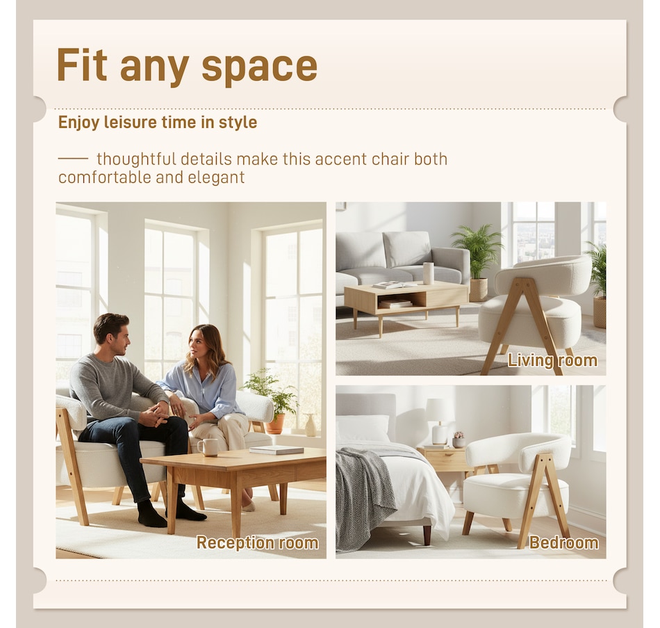Image 917404_ALTMORE14.jpg, Product 917-404 / Price $209.99, HOMCOM Tub Chair, Sherpa Fleece Accent Chair with Wood Legs from HOMCOM on TSC.ca's Home & Garden department