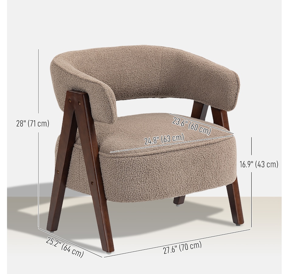 Image 917404_ALTMORE2.jpg, Product 917-404 / Price $209.99, HOMCOM Tub Chair, Sherpa Fleece Accent Chair with Wood Legs from HOMCOM on TSC.ca's Home & Garden department