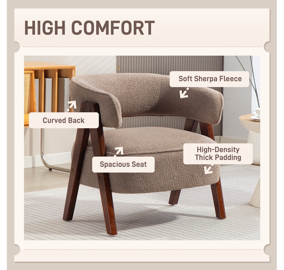 Image 917404_ALTMORE3.jpg, Product 917-404 / Price $209.99, HOMCOM Tub Chair, Sherpa Fleece Accent Chair with Wood Legs from HOMCOM on TSC.ca's Home & Garden department