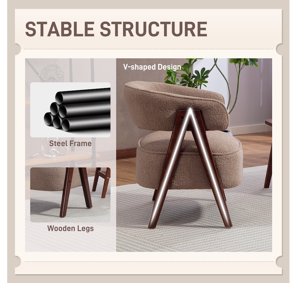 Image 917404_ALTMORE4.jpg, Product 917-404 / Price $209.99, HOMCOM Tub Chair, Sherpa Fleece Accent Chair with Wood Legs from HOMCOM on TSC.ca's Home & Garden department