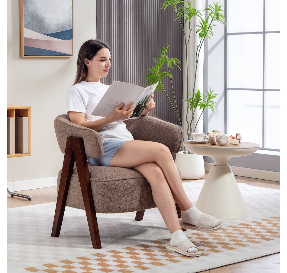 Image 917404_ALTMORE7.jpg, Product 917-404 / Price $209.99, HOMCOM Tub Chair, Sherpa Fleece Accent Chair with Wood Legs from HOMCOM on TSC.ca's Home & Garden department