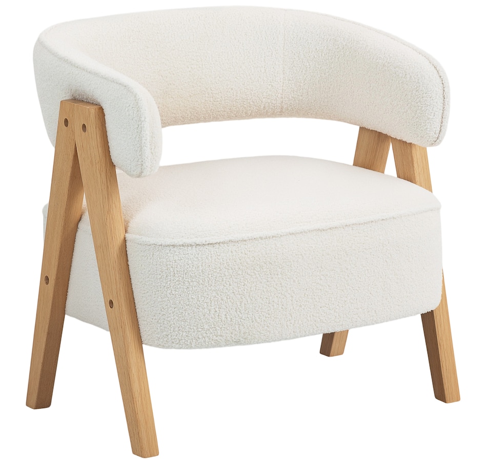 Image 917404_ST02.jpg, Product 917-404 / Price $209.99, HOMCOM Tub Chair, Sherpa Fleece Accent Chair with Wood Legs from HOMCOM on TSC.ca's Home & Garden department