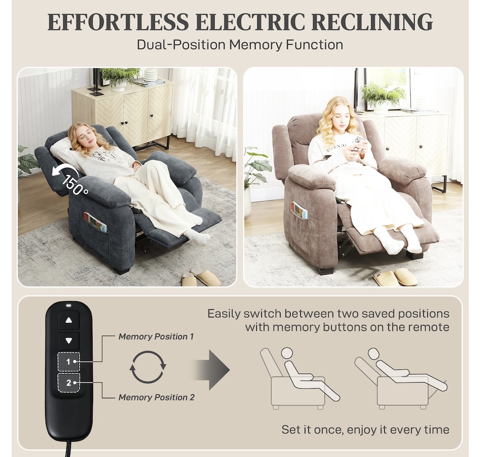 Image 917408_ALTMORE20.jpg, Product 917-408 / Price $419.99 - $429.99, HOMCOM Power Recliner Chair with Massage, Recliner with Quiet Motor from HOMCOM on TSC.ca's Home & Garden department