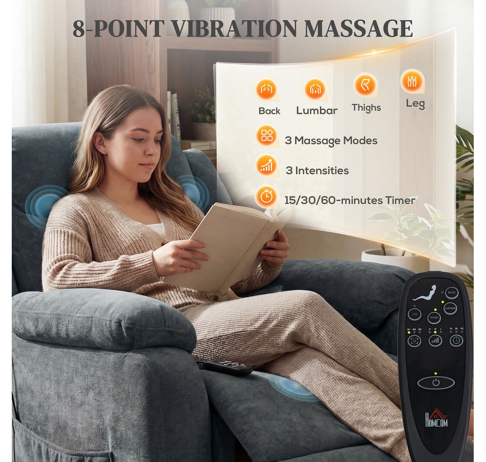 Image 917408_ALTMORE21.jpg, Product 917-408 / Price $419.99 - $429.99, HOMCOM Power Recliner Chair with Massage, Recliner with Quiet Motor from HOMCOM on TSC.ca's Home & Garden department