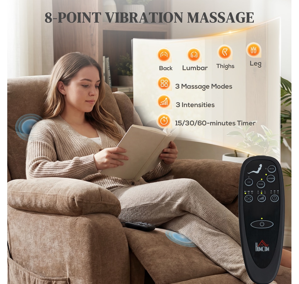 Image 917408_ALTMORE4.jpg, Product 917-408 / Price $419.99 - $429.99, HOMCOM Power Recliner Chair with Massage, Recliner with Quiet Motor from HOMCOM on TSC.ca's Home & Garden department